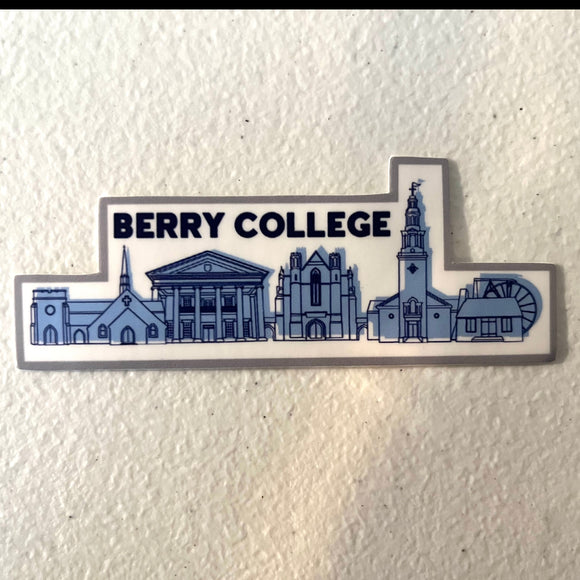 Berry College Blue and White Sticker